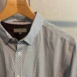 Ted Baker LS white Woven w/navy print